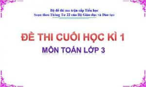 Đề thi cuối học kì 1 môn Toán lớp 3