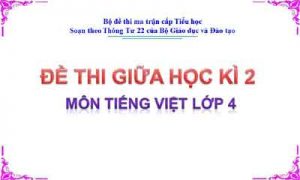 Đề thi giữa học kì 2 môn Tiếng Việt lớp 4