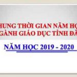 Khung kế hoạch thời gian năm học 2019 – 2020 tỉnh Đăk Lăk