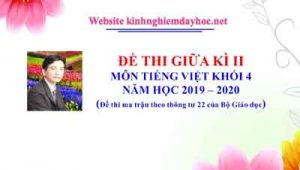 Đề thi giữa kì II môn Tiếng Việt lớp 4. Năm học 2019 - 2020