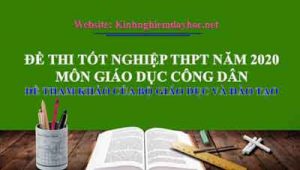 Đề thi môn GDCD THPT năm 2020 - Đề tham khảo của BGD