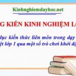 Giáo dục kiến thức liên môn trong dạy học môn Tiếng Việt lớp 1 qua một số trò chơi khởi động bộ sách Kết Nối