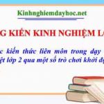 Giáo dục kiến thức liên môn trong dạy học môn Tiếng Việt lớp 2 qua một số trò chơi khởi động (sách Kết Nối)