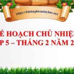 Kế hoạch chủ nhiệm lớp 5 tháng 02