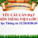 Yêu cầu cần đạt môn Tiếng Việt lớp 3