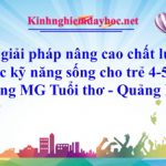 Một số giải pháp nâng cao chất lượng giáo dục kỹ năng sống cho trẻ 4-5 tuổi ở Trường MG Tuổi thơ – Quảng Ngãi