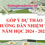 Góp ý dự thảo hướng dẫn nhiệm vụ năm học 2024 – 2025