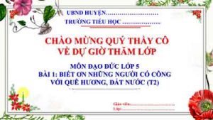 Biết ơn những người có công với quê hương đất nước (T2)