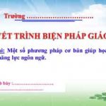 Một số phương pháp cơ bản giúp học sinh lớp 2 phát triển năng lực ngôn ngữ