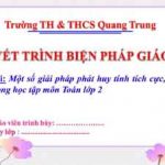 Một số giải pháp tạo hứng thú cho học sinh lớp 2 trong học môn Toán