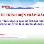 Tăng cường sử dụng mô hình hoá toán học để phát triển năng lực giải quyết vấn đề và sáng tạo cho học sinh lớp 3