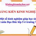 Một số kinh nghiệm giúp học sinh học tốt môn Đạo Đức lớp 5 ở trường Tiểu học