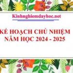 KẾ HOẠCH CHỦ NHIỆM NĂM HỌC 2024 – 2025