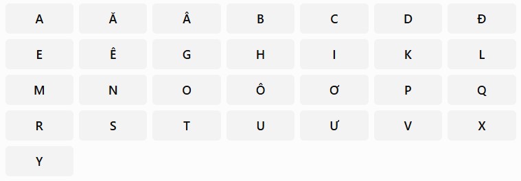 BẢNG 29 CHỮ CÁI HOA TIẾNG VIỆT