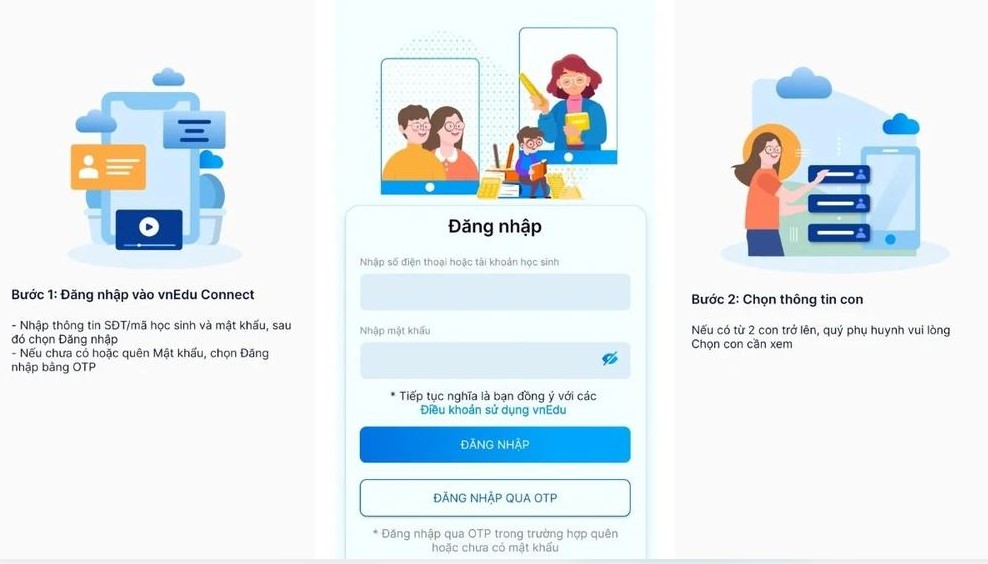 Mở ứng dụng và chọn phương thức đăng nhập