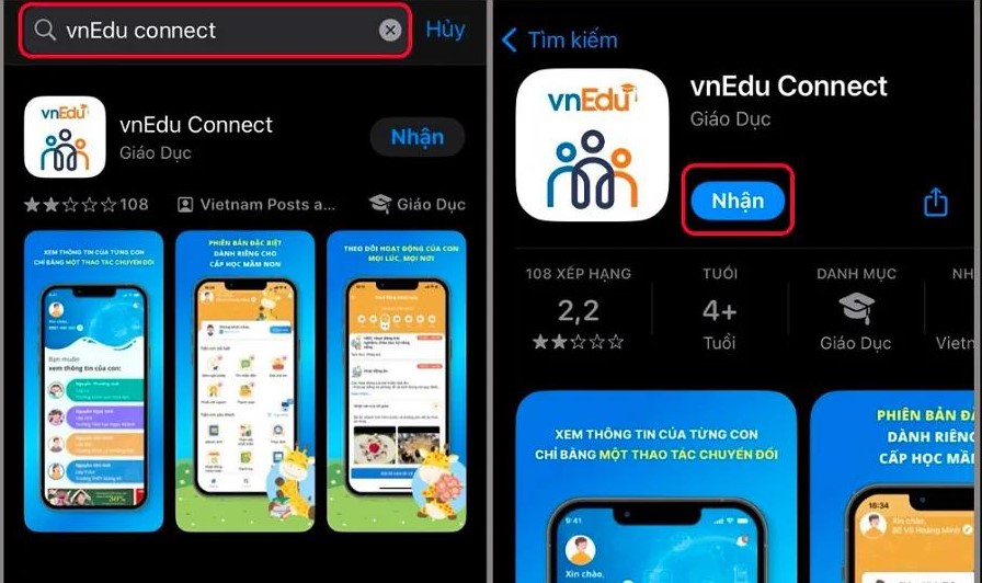Tải ứng dụng vnEdu Connect về điện thoại